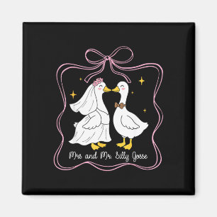 Mrs and mr silly goose wedding party funny magnet