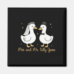 Mrs and mr silly goose wedding party funny  magnet