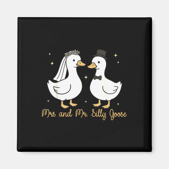 Mrs and mr silly goose wedding party funny  magnet (Front)
