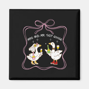 Mrs and mr silly goose wedding party funny magnet