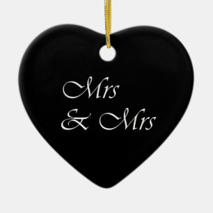 Mrs and Mrs Ceramic Tree Decoration