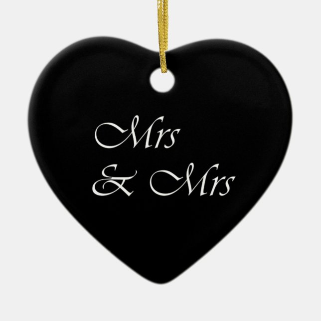 Mrs and Mrs Ceramic Tree Decoration (Front)