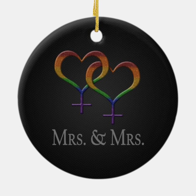 Mrs. and Mrs. Ceramic Tree Decoration (Back)