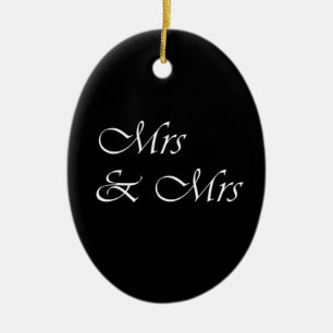 Mrs and Mrs Ceramic Tree Decoration
