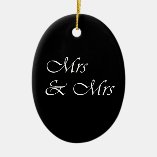 Mrs and Mrs Ceramic Tree Decoration (Front)