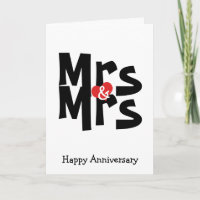 Mrs and Mrs Lesbian Wedding Bold Anniversary