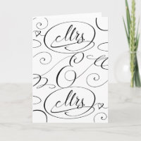 Mrs and Mrs Lesbian Wedding Congratulations Card