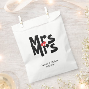 Mrs and Mrs Modern Wedding Personalised Favour Bag