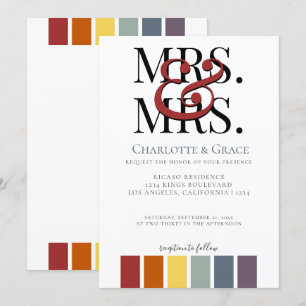 Mrs and Mrs Rainbow Gay Elegant Wedding Announcement