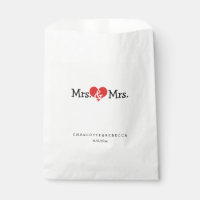 Mrs and Mrs Red Heart Wedding Personalised