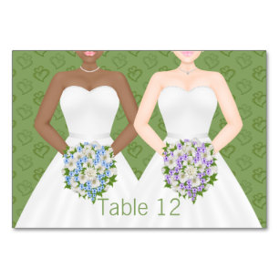 Mrs and Mrs Two Brides Lesbian Wedding Table Number