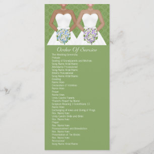 Mrs and Mrs Two Brides Wedding Service Order Program