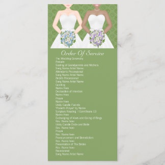 Mrs and Mrs Two Brides Wedding Service Order Program
