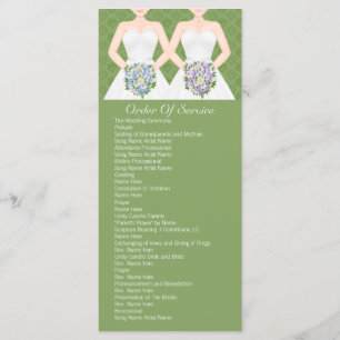 Mrs and Mrs Two Brides Wedding Service Order Program