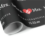 Mrs and Mrs Two Brides Wedding Wrapping Paper<br><div class="desc">Mrs and Mrs Gay / Lesbian Wedding gift wrap paper .. perfect for the two brides .. misses and misses personalised wrapping paper roll for the civil ceremony / wedding / anniversary from Ricaso</div>