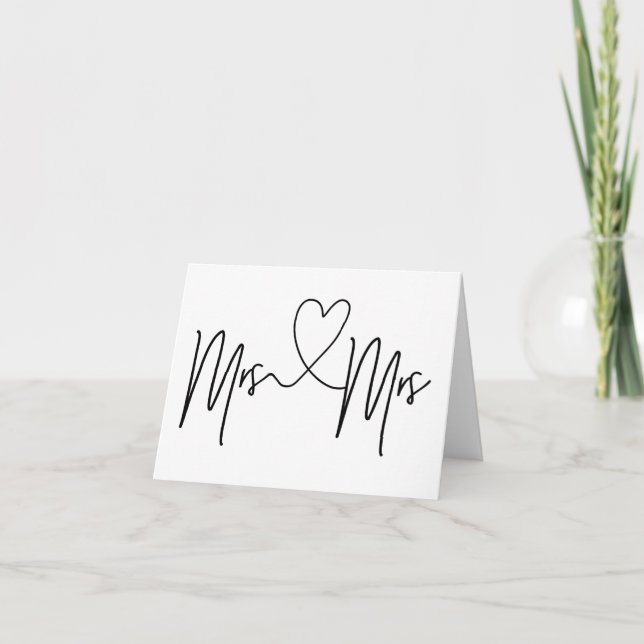 Mrs and Mrs Wedding Day Card Lesbian Wedding Card (Front)