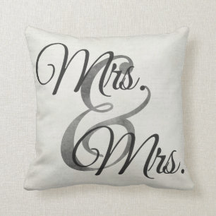 Mrs and Mrs White lesbian Wedding Personalised Cushion