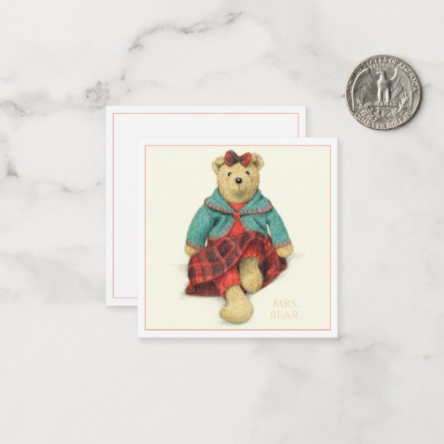 MRS. BEAR 2.5" Square Flat Card (Front/Back In Situ)