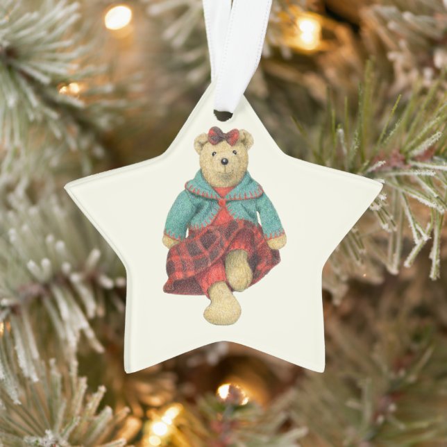 MRS. BEAR Acrylic Star Ornament  (Tree)