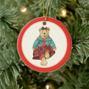 MRS. BEAR Ceramic Circle Ornament