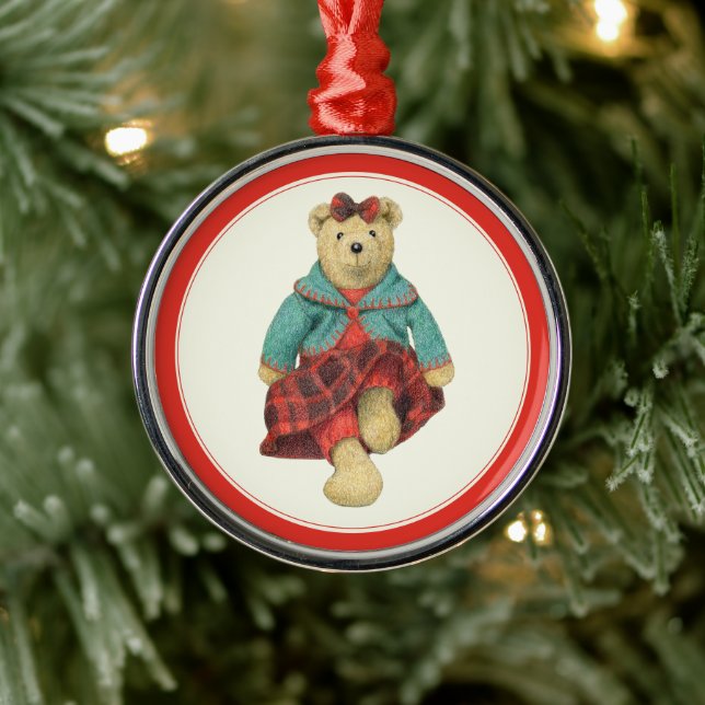 MRS. BEAR Premium Round Ornament  (Tree)