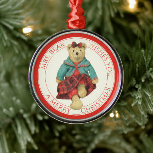 MRS. BEAR Premium Round Ornament