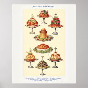 Mrs Beeton's Cold Collation Dishes Art   Poster