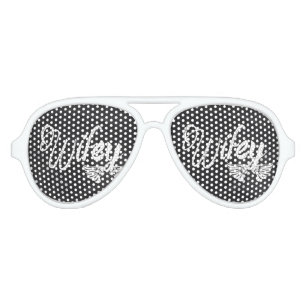 Mrs Biker honeymoon chalkboard wifey Aviator Sunglasses