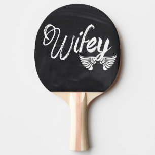 Mrs Biker honeymoon chalkboard wifey Ping Pong Paddle