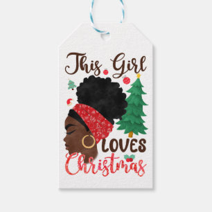 Mrs. Black Santa Melanin Christmas Claus Sista Gift Tags