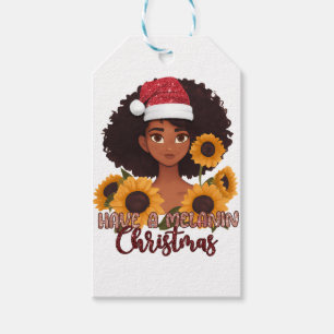 Mrs. Black Santa Melanin Christmas Claus Sista Gift Tags