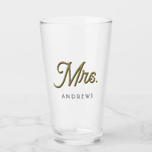 Mrs black script and your married last name  glass