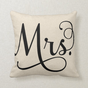 Mrs. Black script Cushion
