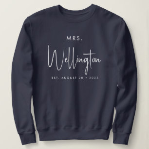 Mrs Black Script Custom Name Bridal Newlywed Sweat Sweatshirt