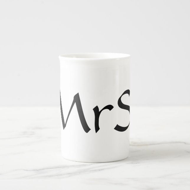 Mrs. Bone China Coffee Mug (Front)