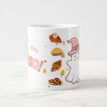 Mrs. Boo  Cute Ghost Coffee Cup with Bakery Treat 
