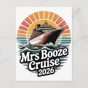 Mrs Booze Cruise 2026 Matching Couples Holiday Postcard