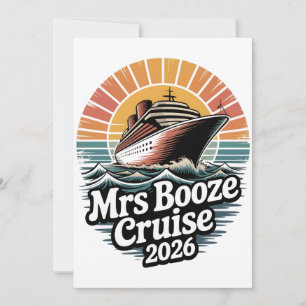 Mrs Booze Cruise 2026 Matching Couples Thank You Card