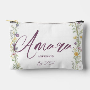 Mrs Bride Elegant Newlywed Personalised Accessory Pouch