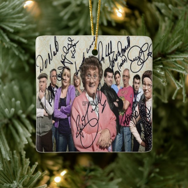 mrs browns boys signed ceramic ornament (Tree)