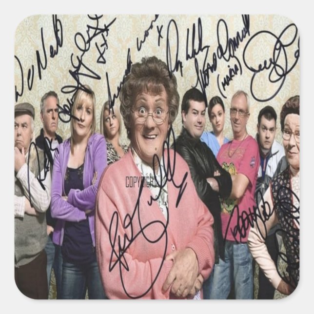 mrs browns boys signed square sticker (Front)