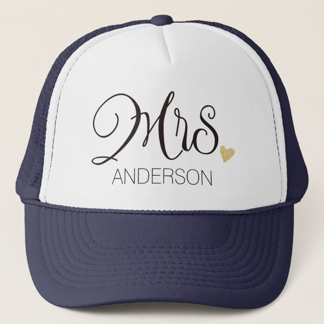 Mrs. Calligraphy Personalised-3 Trucker Hat (Front)