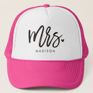 Mrs. calligraphy personalized trucker hat