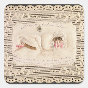 Mrs Caudle's Curtain Lecture, Victorian card from Square Sticker