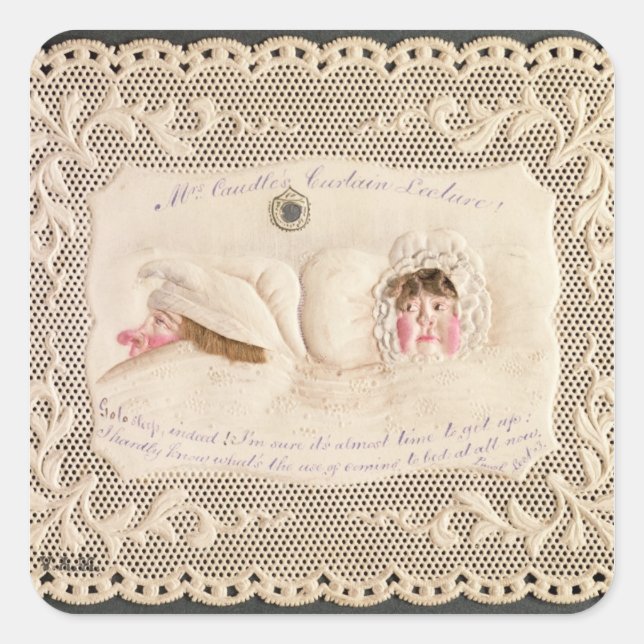 Mrs Caudle's Curtain Lecture, Victorian card from Square Sticker (Front)
