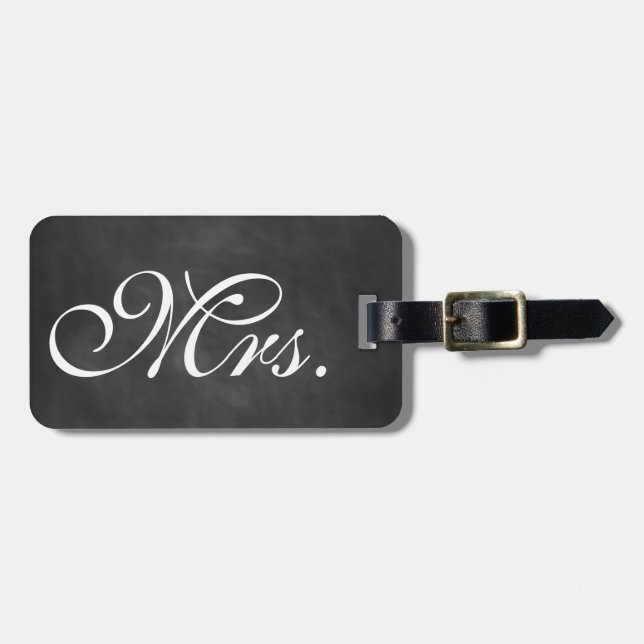 Mrs. Chalkboard Luggage Tag (Front Horizontal)