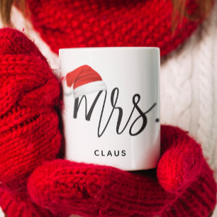 Mrs. Christmas Santa Hat Name Coffee Mug