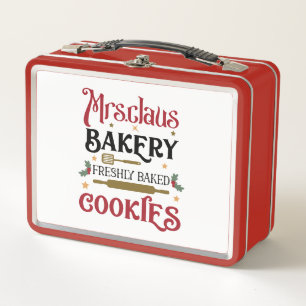 Mrs. Claus Bakery Fresh baked cookies Metal Lunch Box