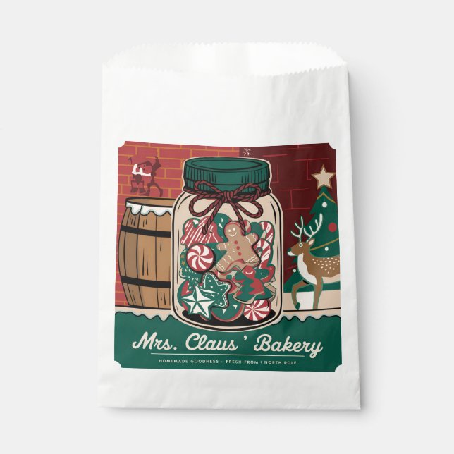 Mrs. Claus bakery party Favour Bag (Front)