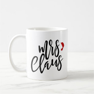 Mrs. Claus Black Script With Hat Holiday Mug